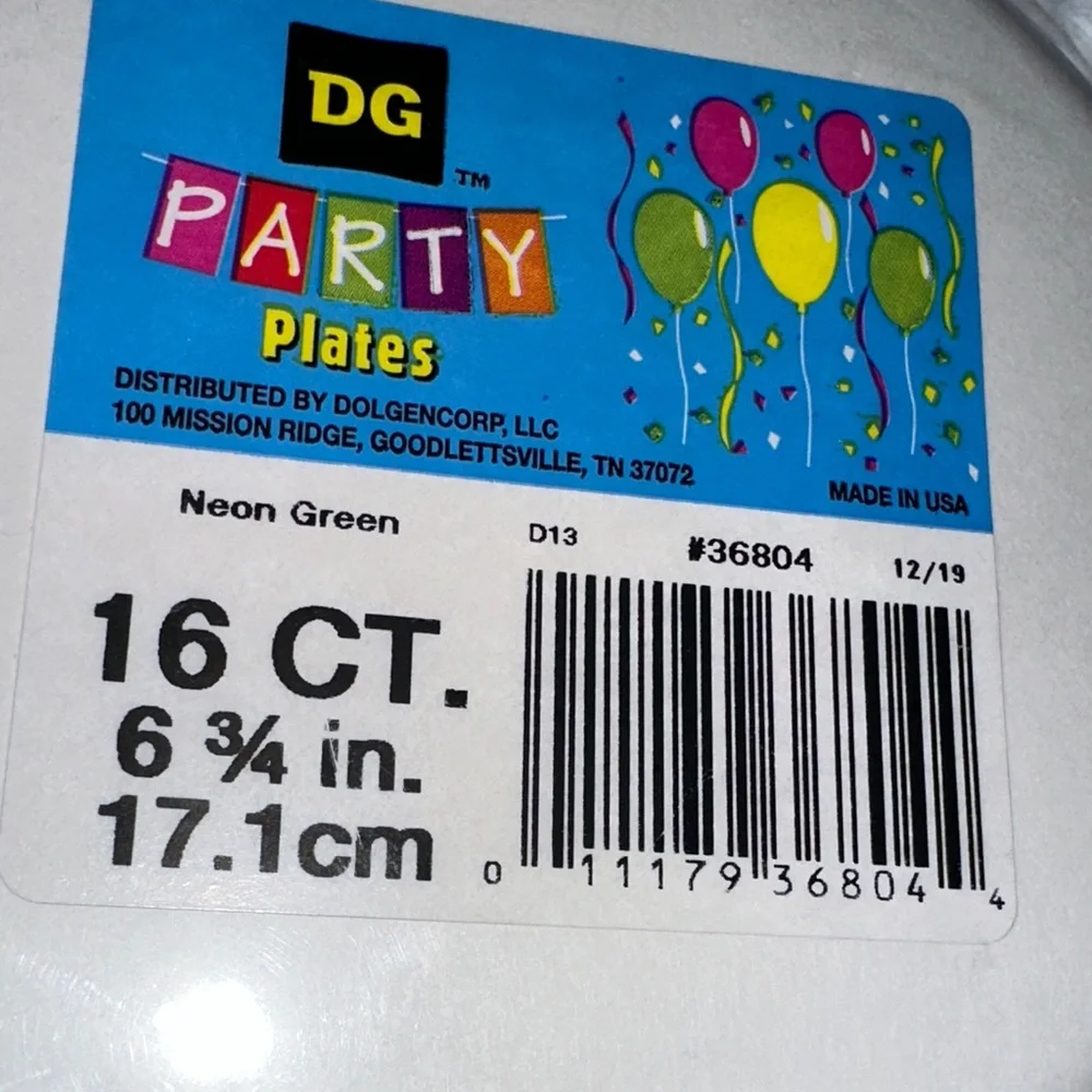 Vibrant Neon Green Party Plates Small 6 3/4 in